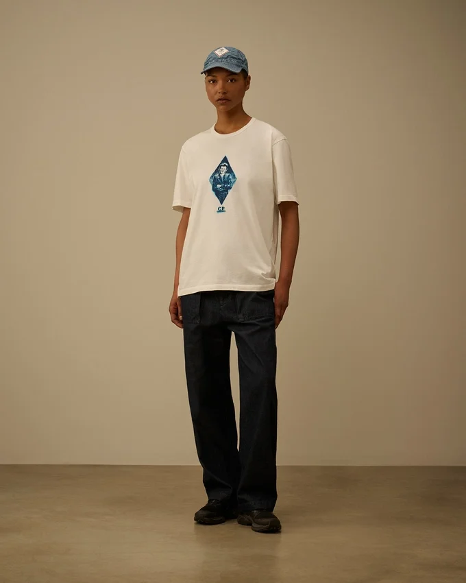 Camiseta de marinero británico de manga corta de jersey compacto 20/1