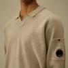 Jersey de chenilla de algodón con lente tipo polo
