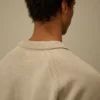 Jersey de chenilla de algodón con lente tipo polo