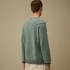 Jersey de cuello redondo con detalle de lente de algodón Sea Island