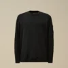 Jersey de cuello redondo con detalle «Lens» de crepé de algodón