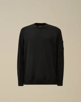 Jersey de cuello redondo con detalle «Lens» de crepé de algodón