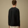 Jersey de cuello redondo con detalle «Lens» de crepé de algodón