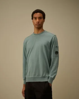 Jersey de cuello redondo con lente de algodón Sea Island