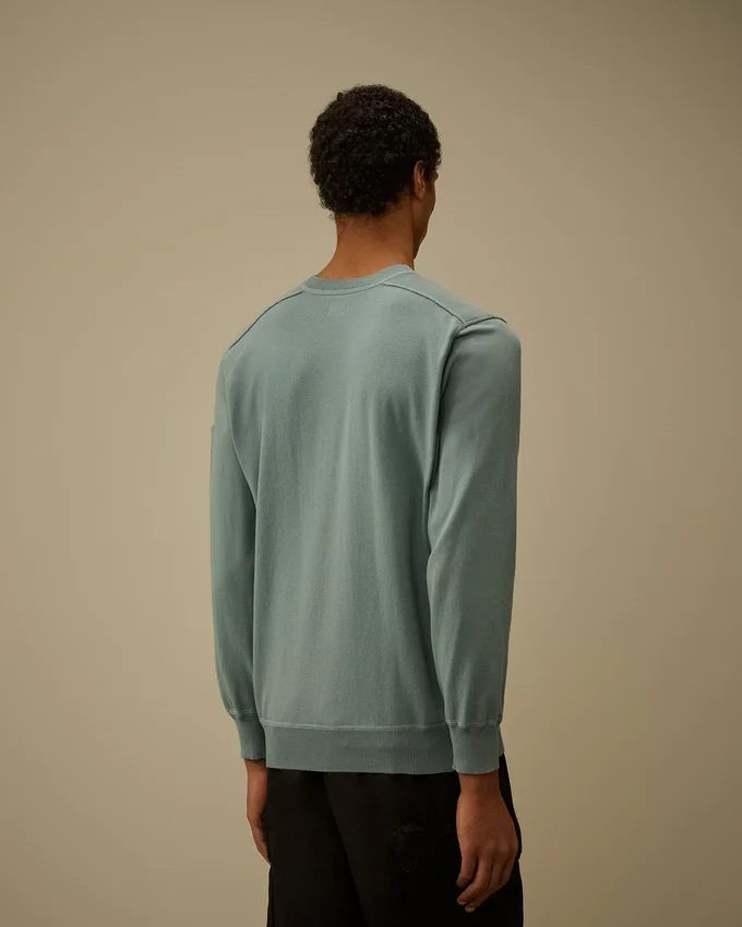 Jersey de cuello redondo con lente de algodón Sea Island