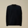 Jersey de cuello redondo con lente de chenilla de algodón
