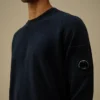 Jersey de cuello redondo con lente de chenilla de algodón