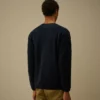 Jersey de cuello redondo con lente de chenilla de algodón