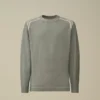 Jersey de cuello redondo de chenilla de algodón con doble teñido