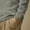 Jersey de cuello redondo de chenilla de algodón con doble teñido