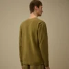 Jersey de cuello redondo de crepé de algodón con doble teñido