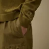 Jersey de cuello redondo de crepé de algodón con doble teñido