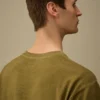 Jersey de cuello redondo de crepé de algodón con doble teñido