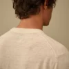 Jersey de cuello redondo de manga corta de lino