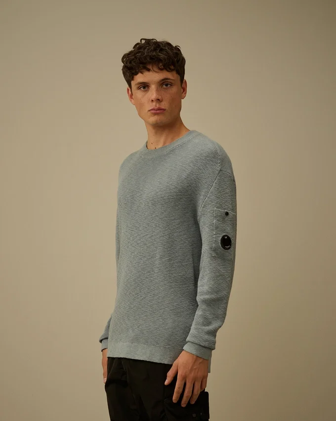 Jersey de cuello redondo «Lens» de algodón y nailon
