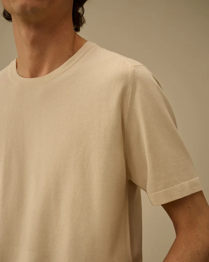 Jersey de manga corta de crepé de algodón