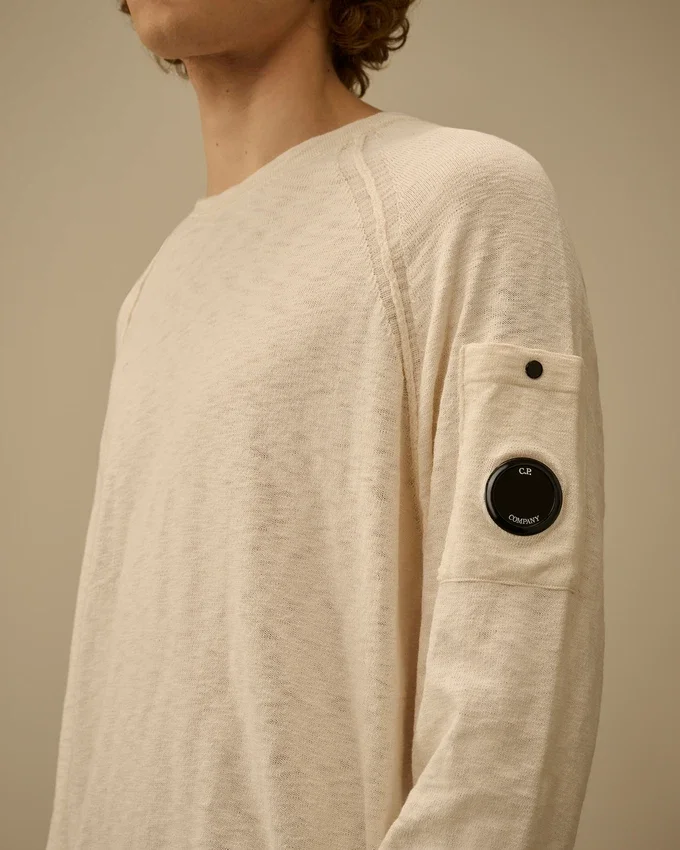 Jersey raglán de cuello redondo «Lens» de algodón y nailon