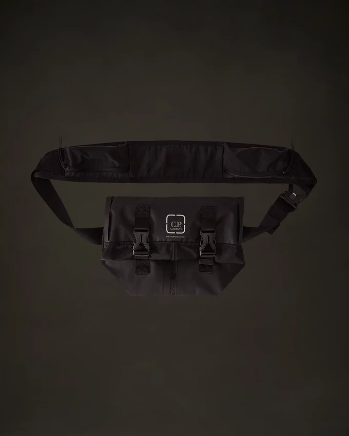 Metropolis Series rubber rep backpack with transformable design and logo