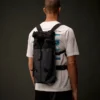 Metropolis Series rubber rep backpack with transformable design and logo