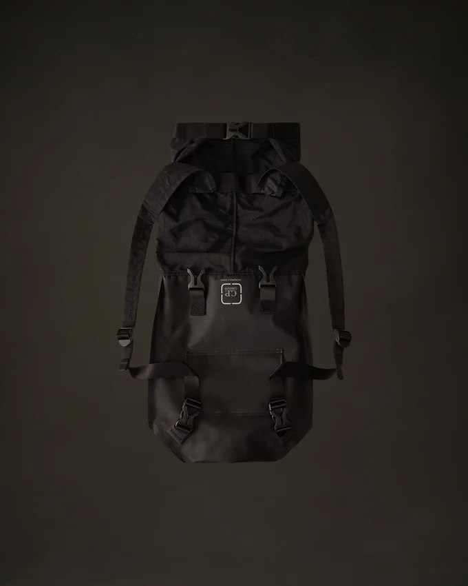 Metropolis Series rubber rep backpack with transformable design and logo