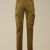 Pantalones cargo con bolsillos redondeados ergonómicos de satén elástico