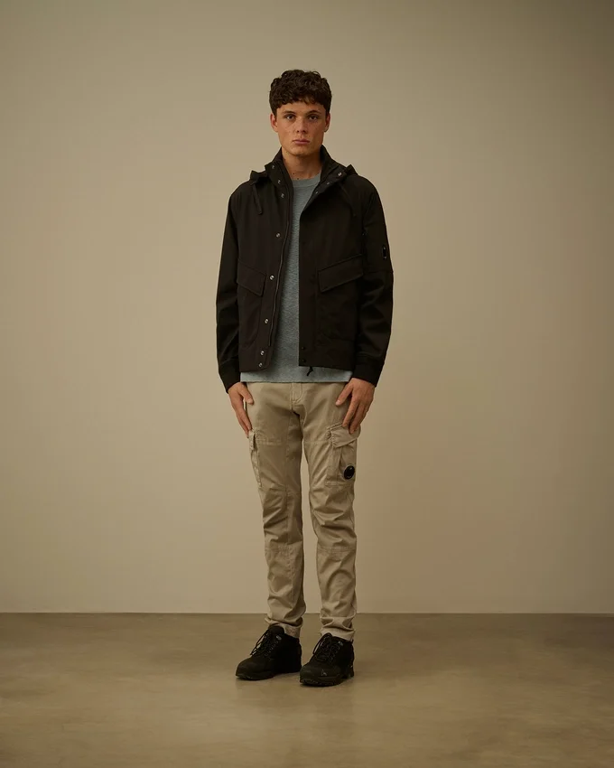 Pantalones cargo con lentes ergonómicas de satén elástico