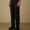 Pantalones cargo elásticos de algodón y lino con detalle de lente
