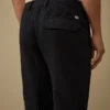 Pantalones cargo elásticos de algodón y lino con detalle de lente