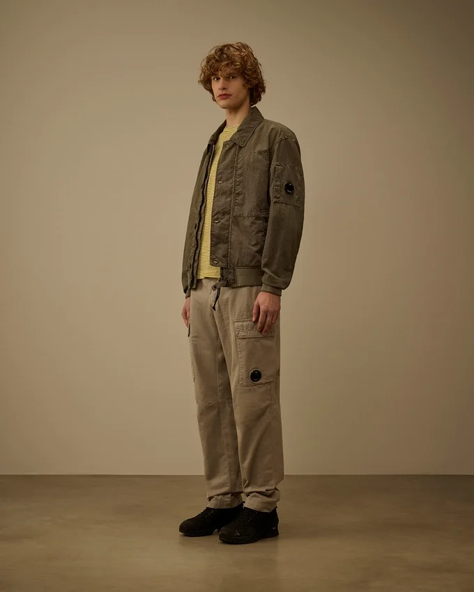 Pantalones cargo holgados de gabardina de algodón