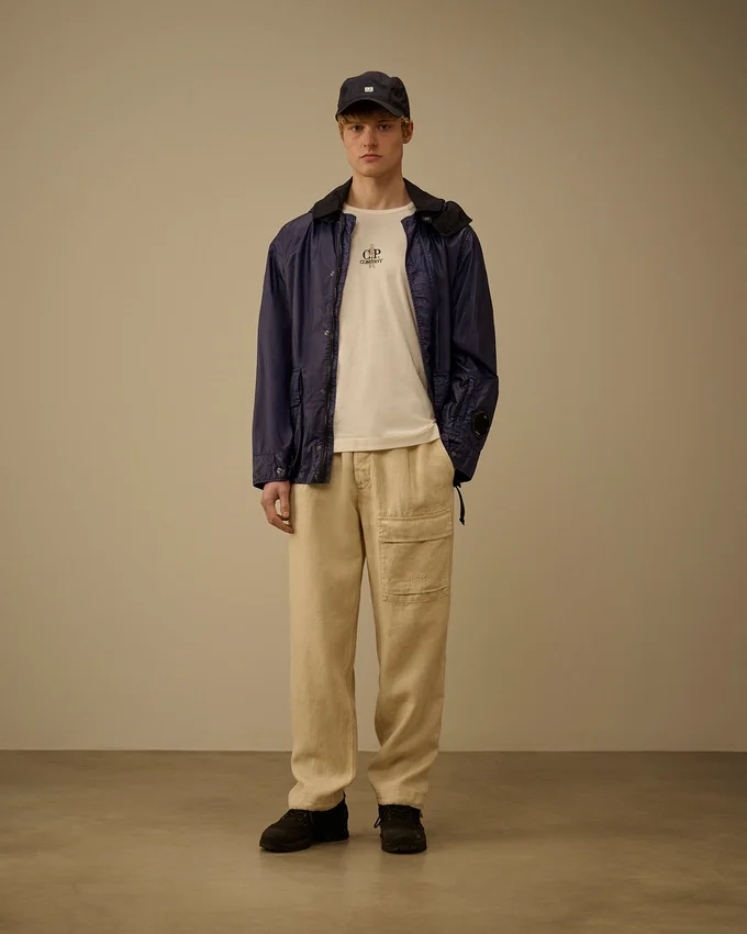 Pantalones cargo holgados de lino