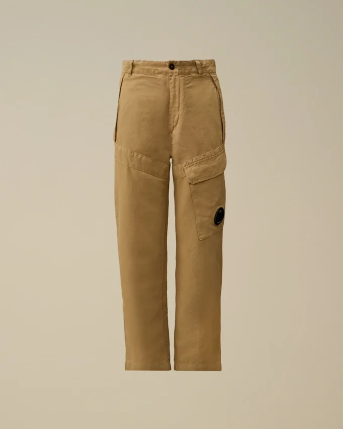 Pantalones cargo «Lens» de algodón y lino U16