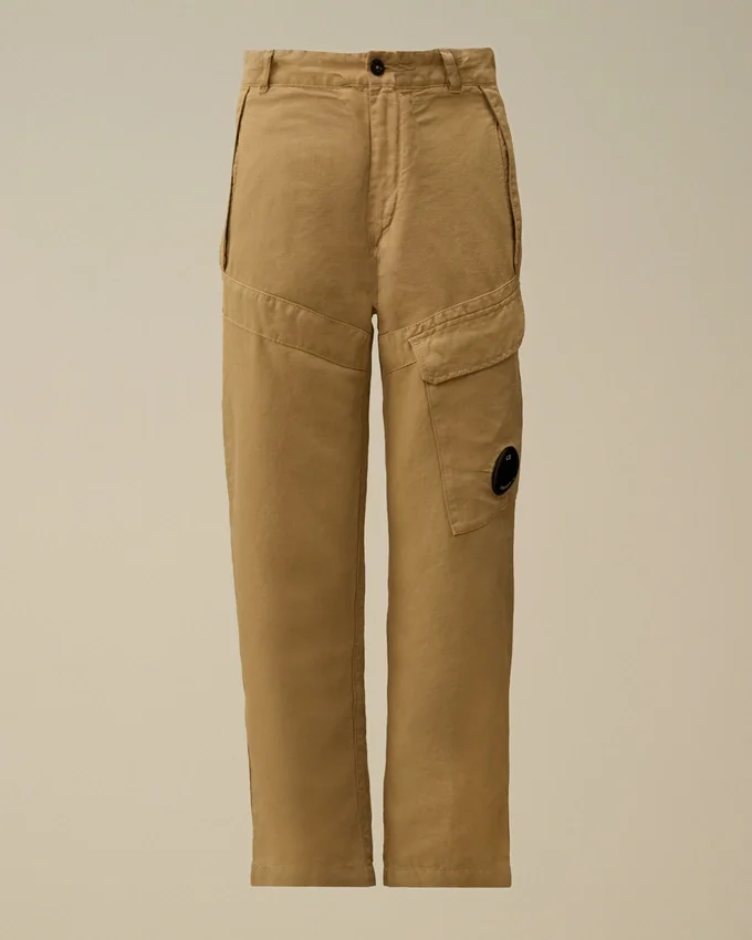 Pantalones cargo «Lens» de algodón y lino U16