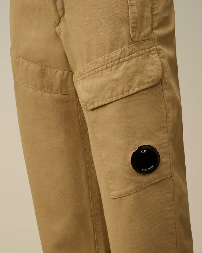 Pantalones cargo «Lens» de algodón y lino U16