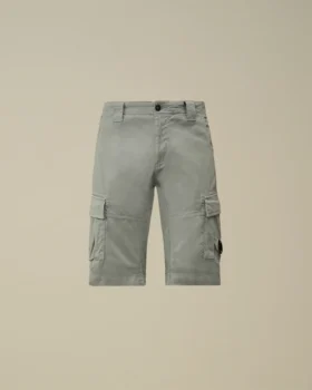 Pantalones cortos cargo de satén elástico con lente