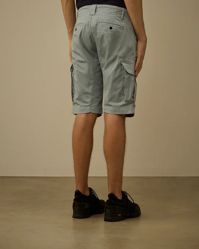 Pantalones cortos cargo de satén elástico con lente