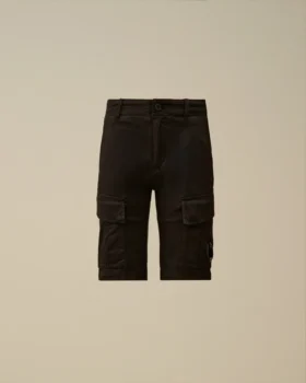 Pantalones cortos cargo U16 de gabardina elástica con Lens