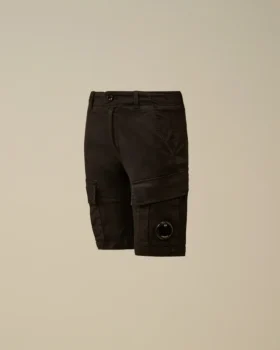 Pantalones cortos cargo U16 de gabardina elástica con Lens