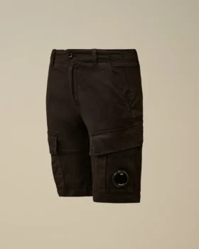 Pantalones cortos cargo U16 de gabardina elástica con Lens