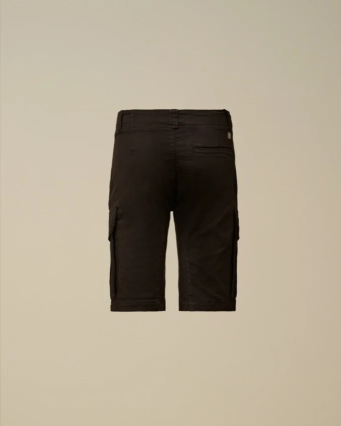 Pantalones cortos cargo U16 de gabardina elástica con Lens