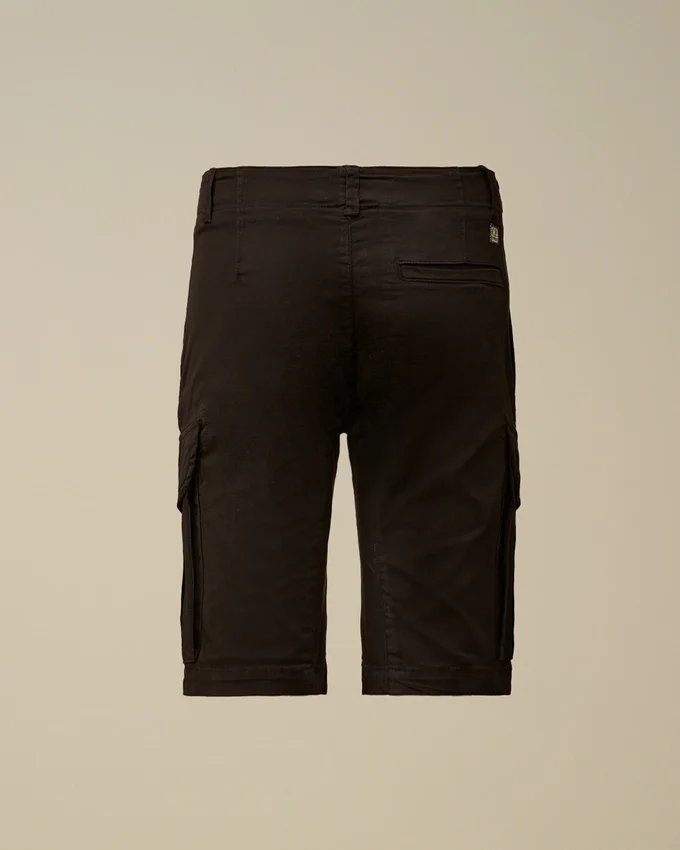 Pantalones cortos cargo U16 de gabardina elástica con Lens