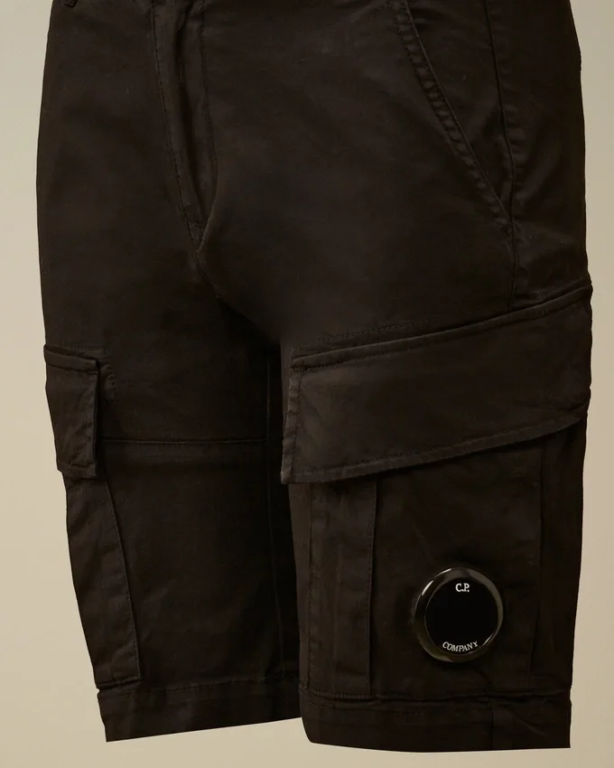 Pantalones cortos cargo U16 de gabardina elástica con Lens