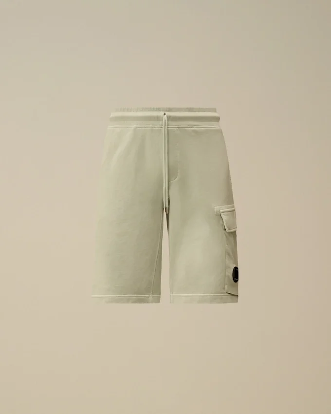 Pantalones cortos de chándal cargo de felpa de algodón diagonal