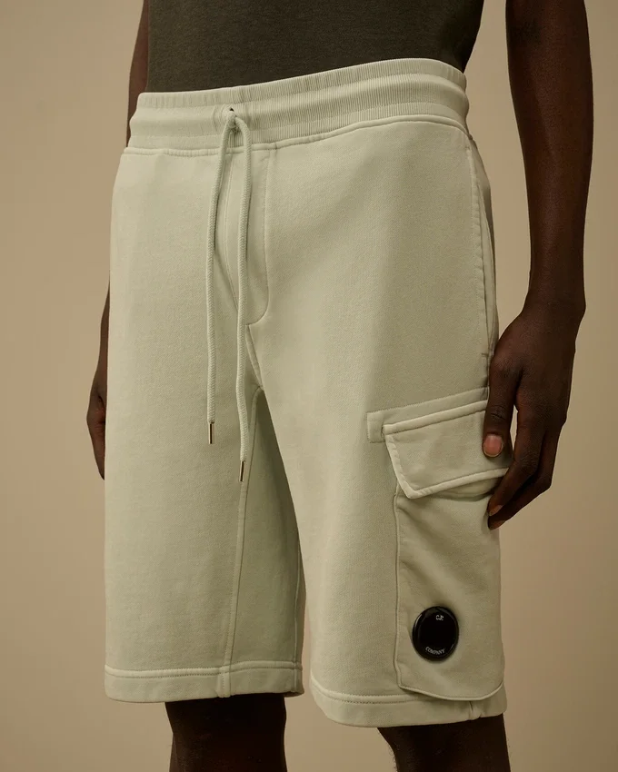 Pantalones cortos de chándal cargo de felpa de algodón diagonal