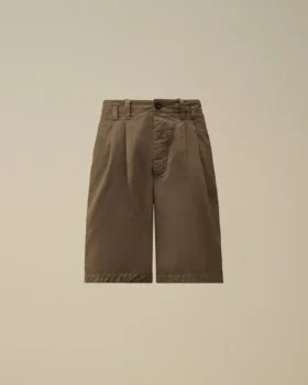 Pantalones cortos holgados con pinzas de gabardina de algodón