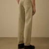 Pantalones de algodón y lino sin costuras laterales