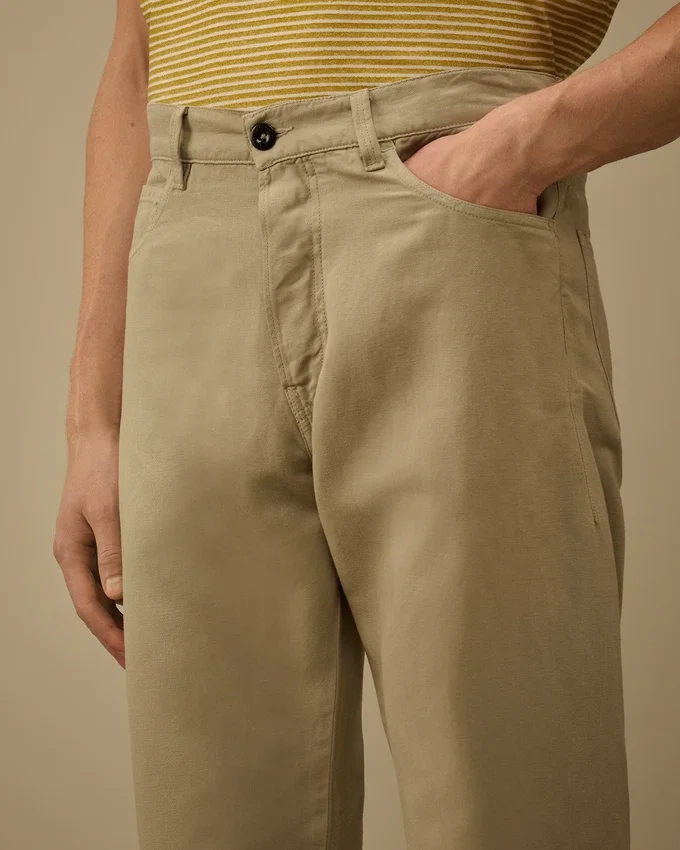 Pantalones de algodón y lino sin costuras laterales