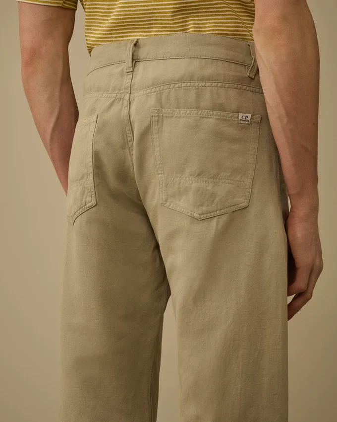Pantalones de algodón y lino sin costuras laterales