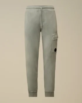 Pantalones de chándal cargo de felpa de algodón diagonal con detalle de Lens