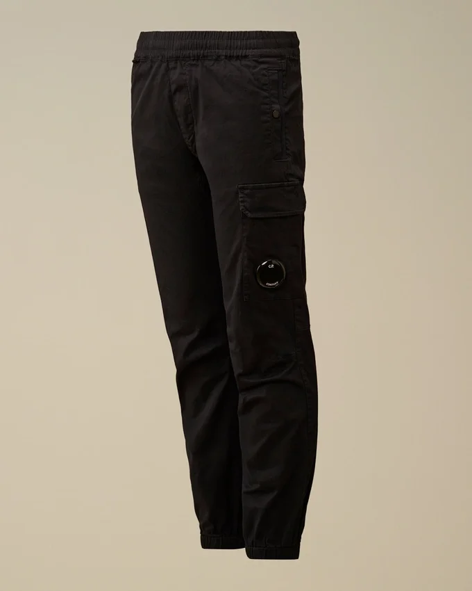 Pantalones de chándal cargo elásticos de gabardina con Lens U16