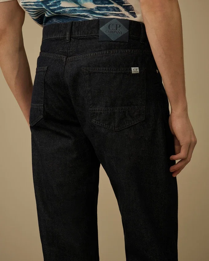 Pantalones de denim 3/1 sin costuras laterales